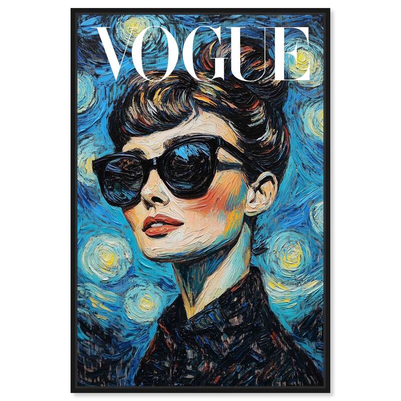 Starry Night Icon Canvas by Art Remedy - Black - 16" x 24"