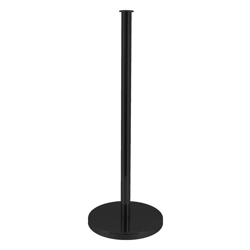 Black Toilet Paper Holder Stand - 6"L x 6"W x 17.00"H - Black - 6"L x 6"W x 17.00"H