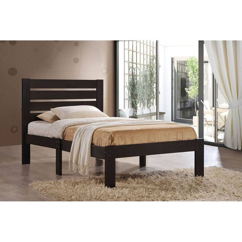 Contemporary and Casual Full Size Panel Bed with Wooden Slatted