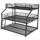 preview thumbnail 8 of 18, Twin XL/Full XL/Queen Triple Bunk Bed with Ladder & Guardrails,Black