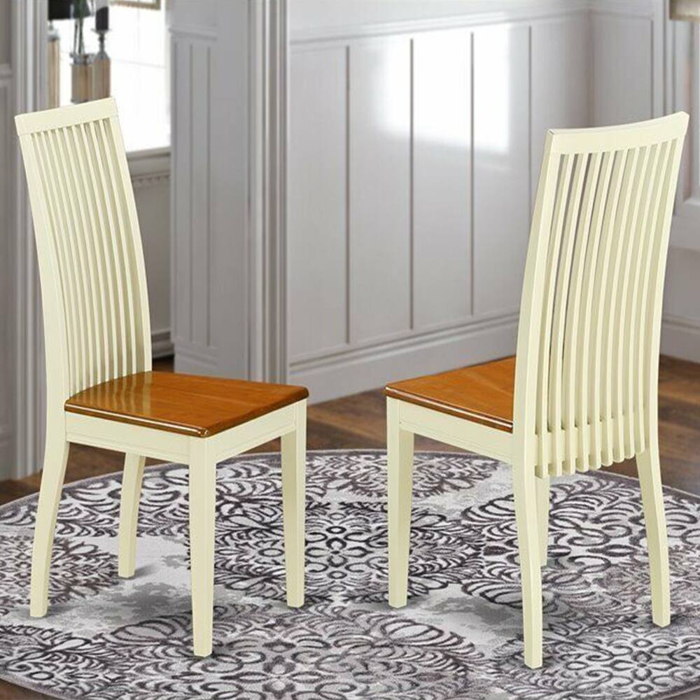 Set of 2 Wood Dining Chairs Cream/Cherry 18x39 Bed Bath & Beyond