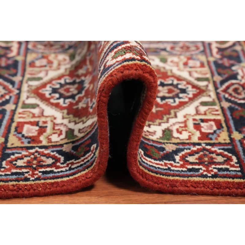 Hand Knotted Oriental 100% Wool Carpet Traditional Medallion Oranges & Rust Heriz (serapi) Area Rug - 3' 0'' X 2' 0''