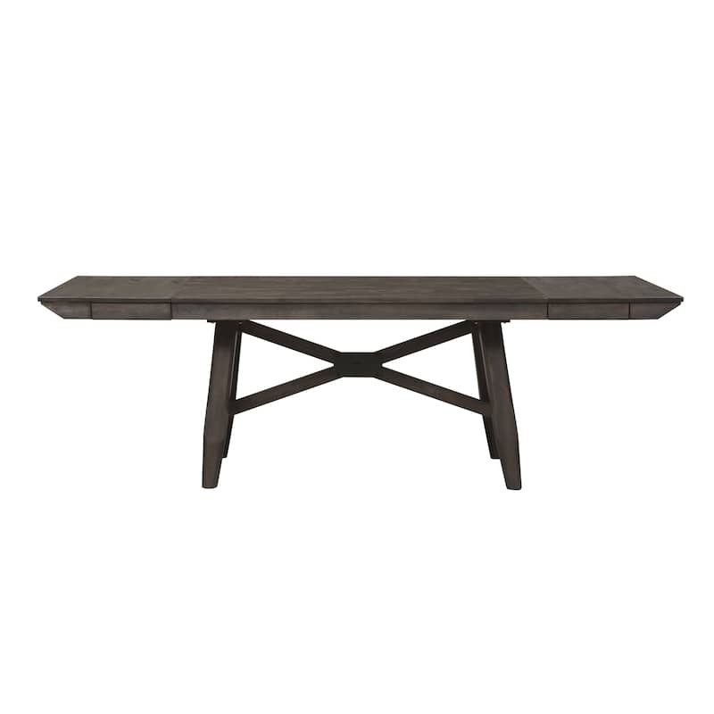 Double Bridge Dark Chestnut Optional 6 Piece Trestle Table Set
