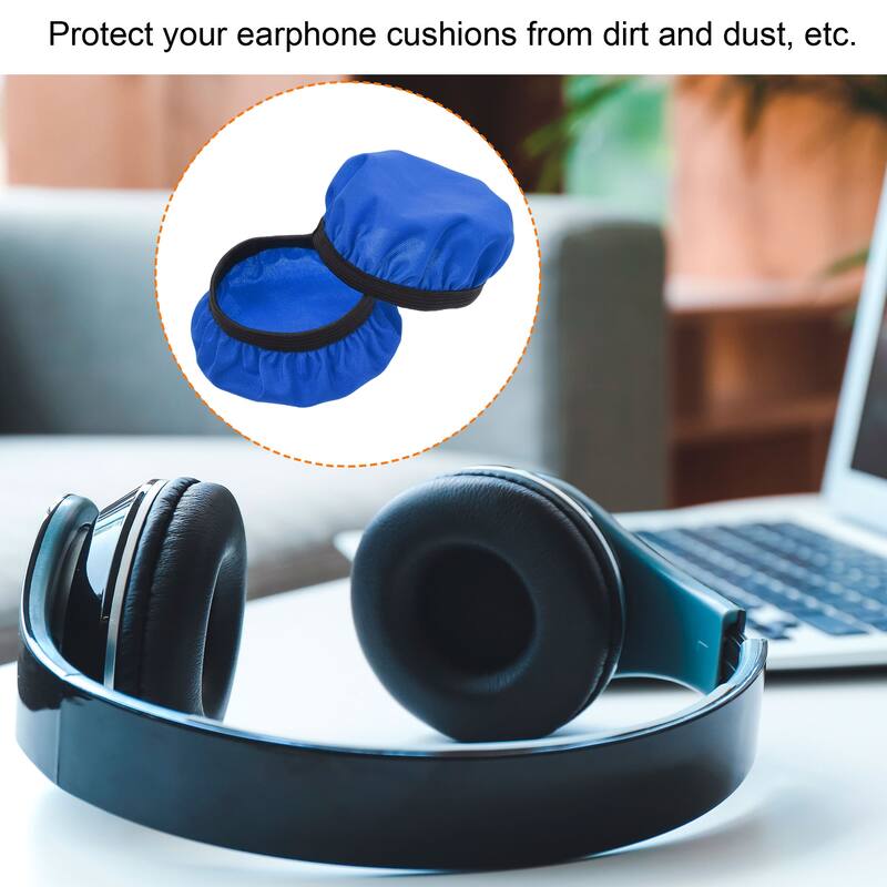 3 Pairs Blue Fabric Headphone Covers, Fits 2.36"-3.54" Earphones