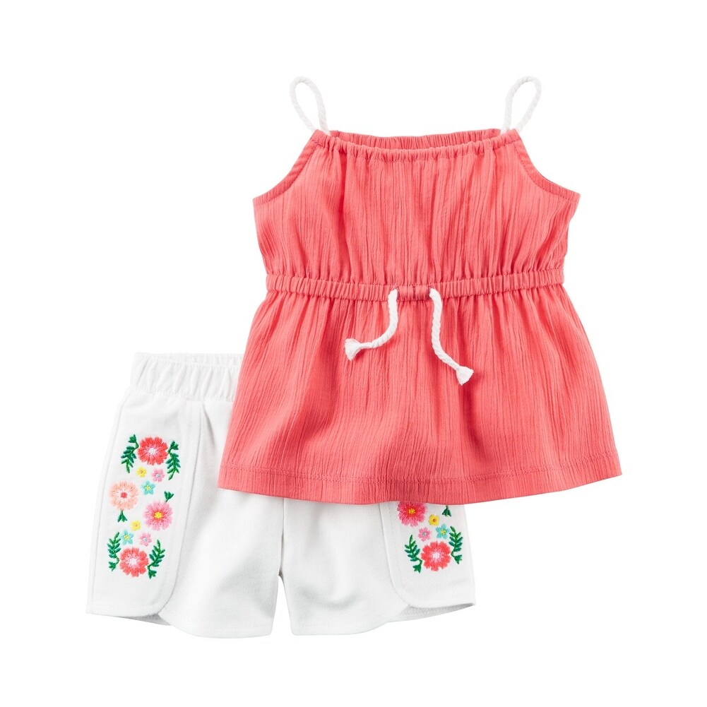 Carters Girls Flowy Printed Tank Pink, 5 Kids