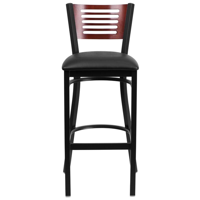 2 Pk. Hercules Series Decorative Slat Back Metal Restaurant Barstool - 19.75"W x 20"D x 43"H - 19.75"W x 20"D x 43"H