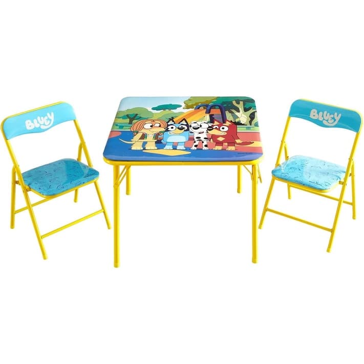 Bluey Kids Table and Chair Set 3 Piece Folding Activity Set 