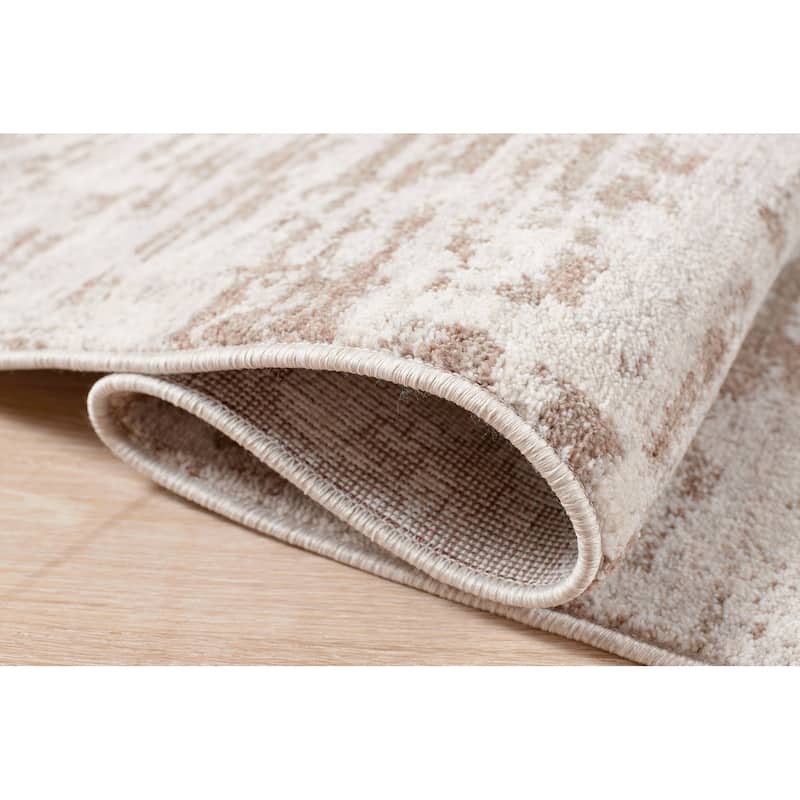Terra by Obeetee Heirloom Abstract Beige Rug