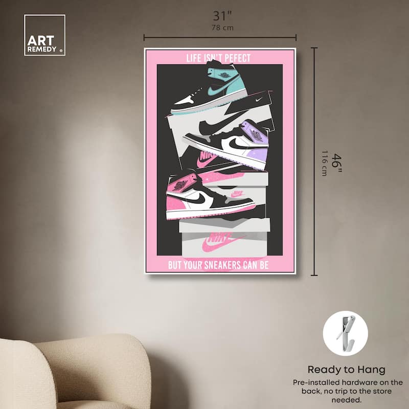 Pastel Big Sneaker Stack Canvas by Art Remedy
