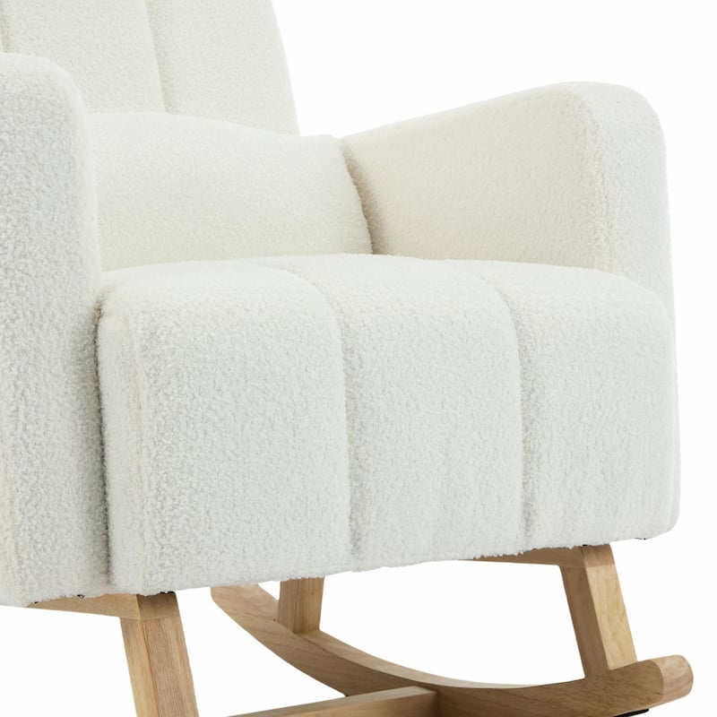​Plush Rocking Chair - Soft Teddy Velvet Upholstery