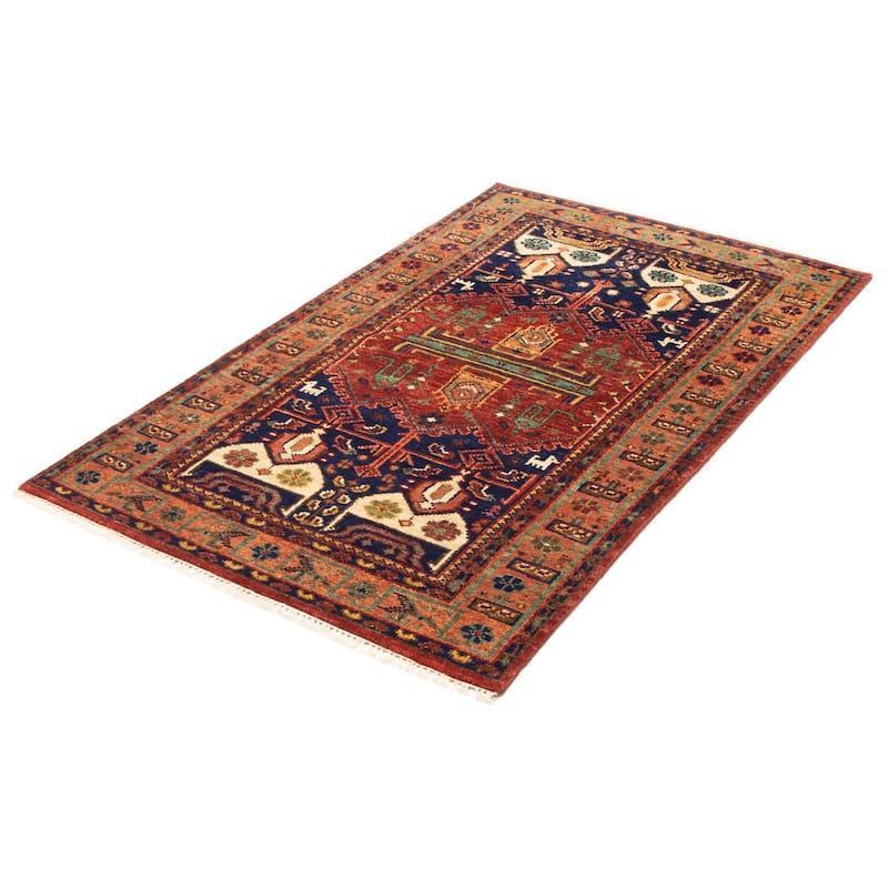ECARPETGALLERY Hand-knotted Jules Serapi Dark Red Wool Rug - 4'10 x 8'0