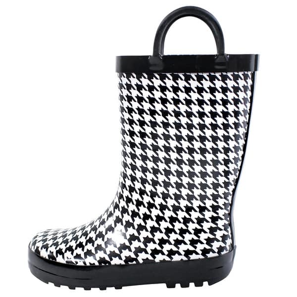 slide 1 of 1, Hudson Baby Infant Girl Rain Boots, Houndstooth 10T - Medium - Houndstooth