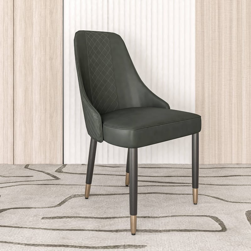 Allure Dining Chairs Fabtic/Leather Seat and Back in Oak Wood Set of 2