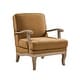 preview thumbnail 28 of 41, HULALA HOME Rinaldo Farmhouse Polyester Armchair with Comfortable Backrest and Solid Wood Legs