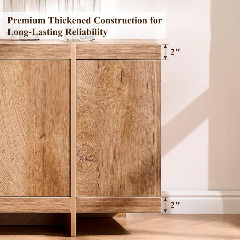 Modern 70" TV Stand, Entertainment Center, Handle-Free Hidden Design