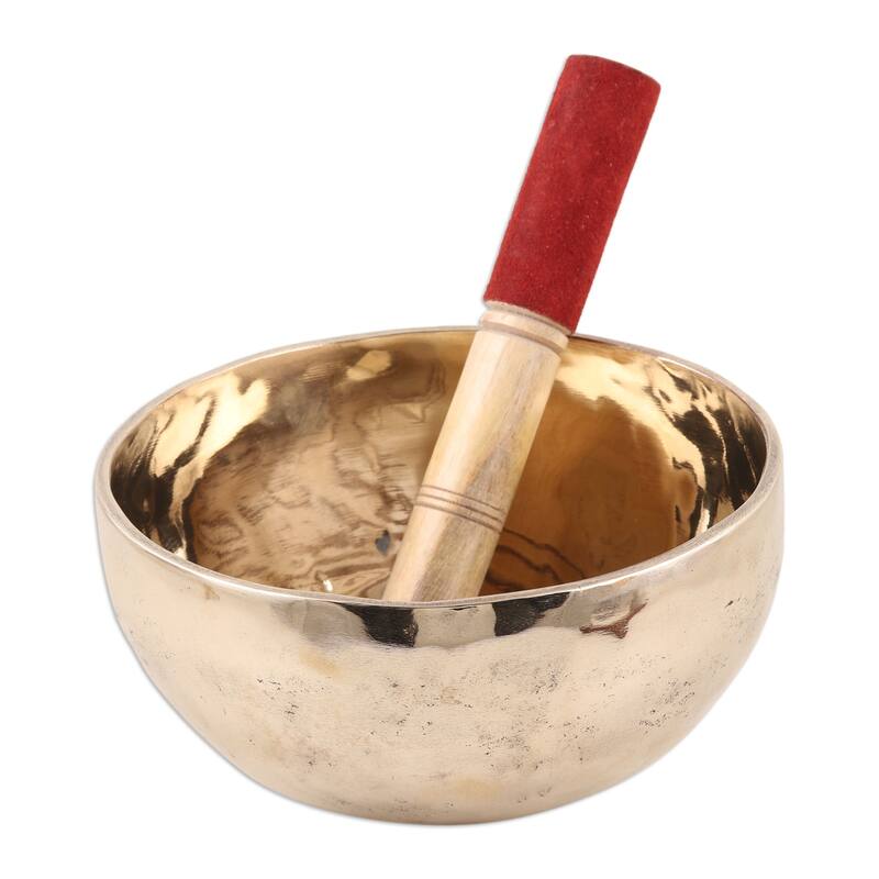 Novica Handmade Serene Play Brass Meditation Bowl (7 Inches)