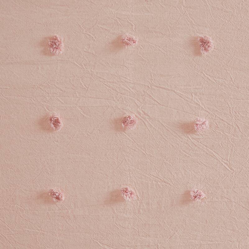 Intelligent Design Maize Cotton Jacquard Pom Pom Shower Curtain