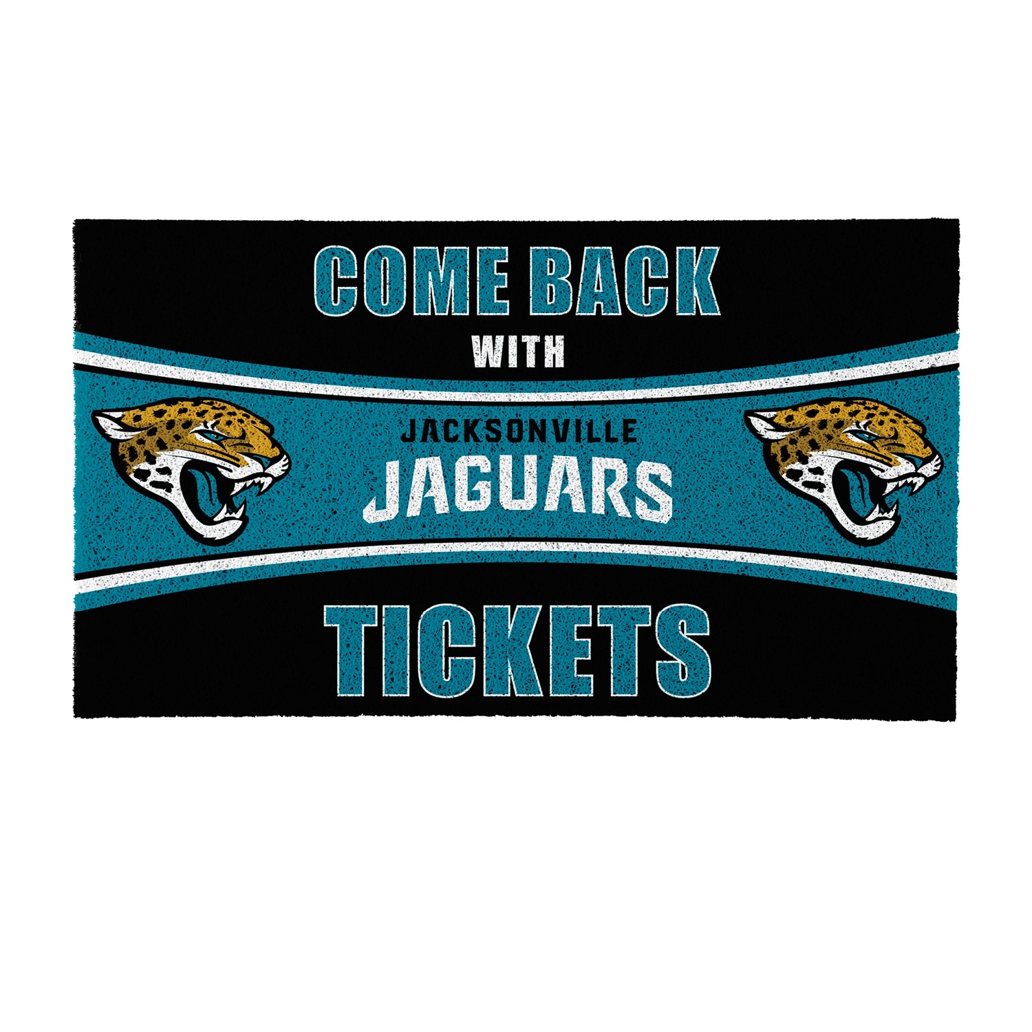 Jacksonville Jaguars 28 in. x 16 in. PVC "Come Back With Tickets" Trapper Door Mat