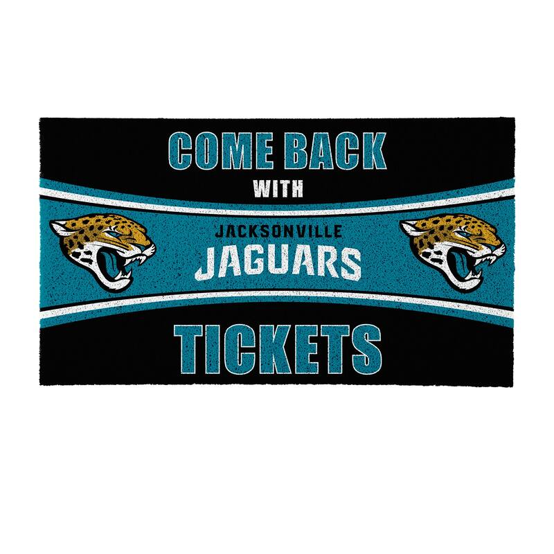 Jacksonville Jaguars 28 in. x 16 in. PVC "Come Back With Tickets" Trapper Door Mat