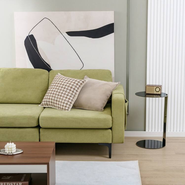 Modular L-shaped Sectional Sofa with Reversible Chaise and 2 USB Ports - 94.5" x 63" x 32.5"(L x W x H)
