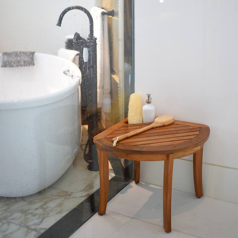 Cambridge Casual Estate Spa Teak Corner Shower Stool
