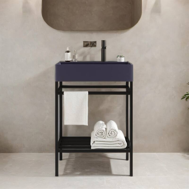 24" Bathroom Ceramic Basin without Cabinet
