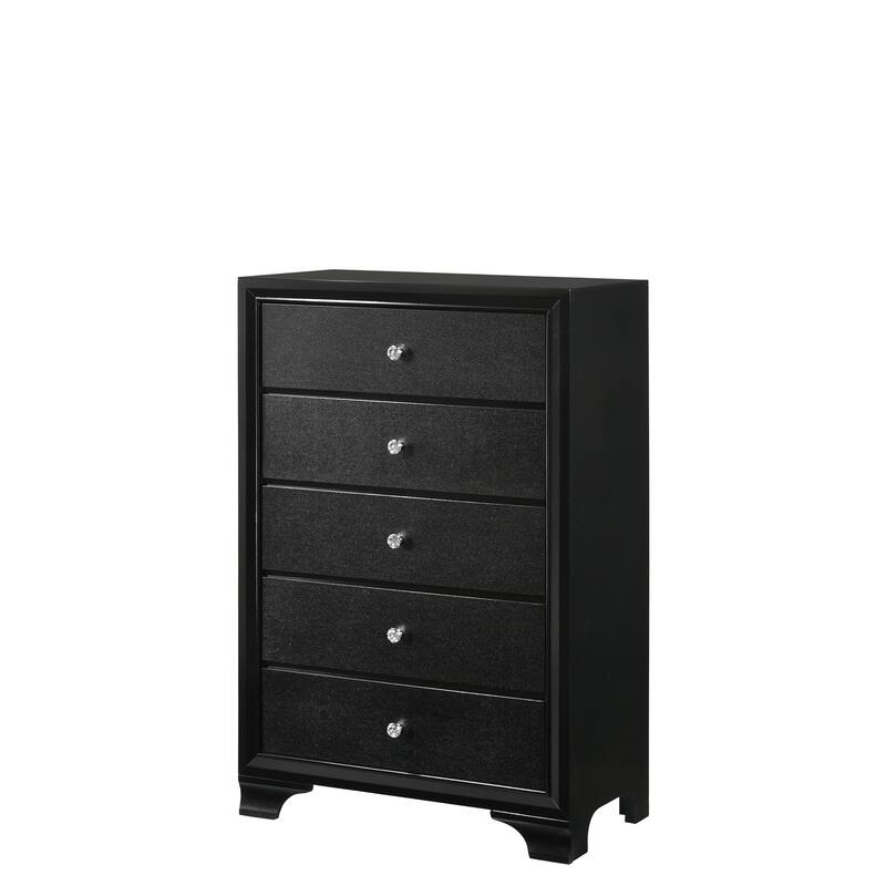 Nathalie Black LED Velvet Upholstered Tufted Panel Bed