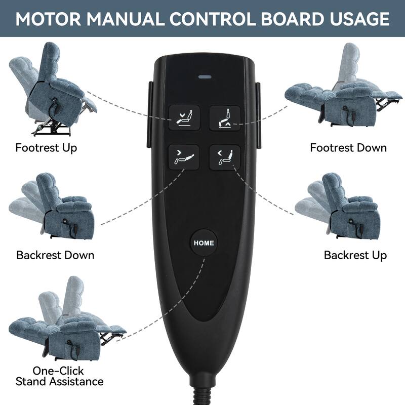 Lift Recliner Chair Heat Massage Dual Motor Infinite Position Large Electric Power Lift Recliners with Power-Remote,Medium-firm