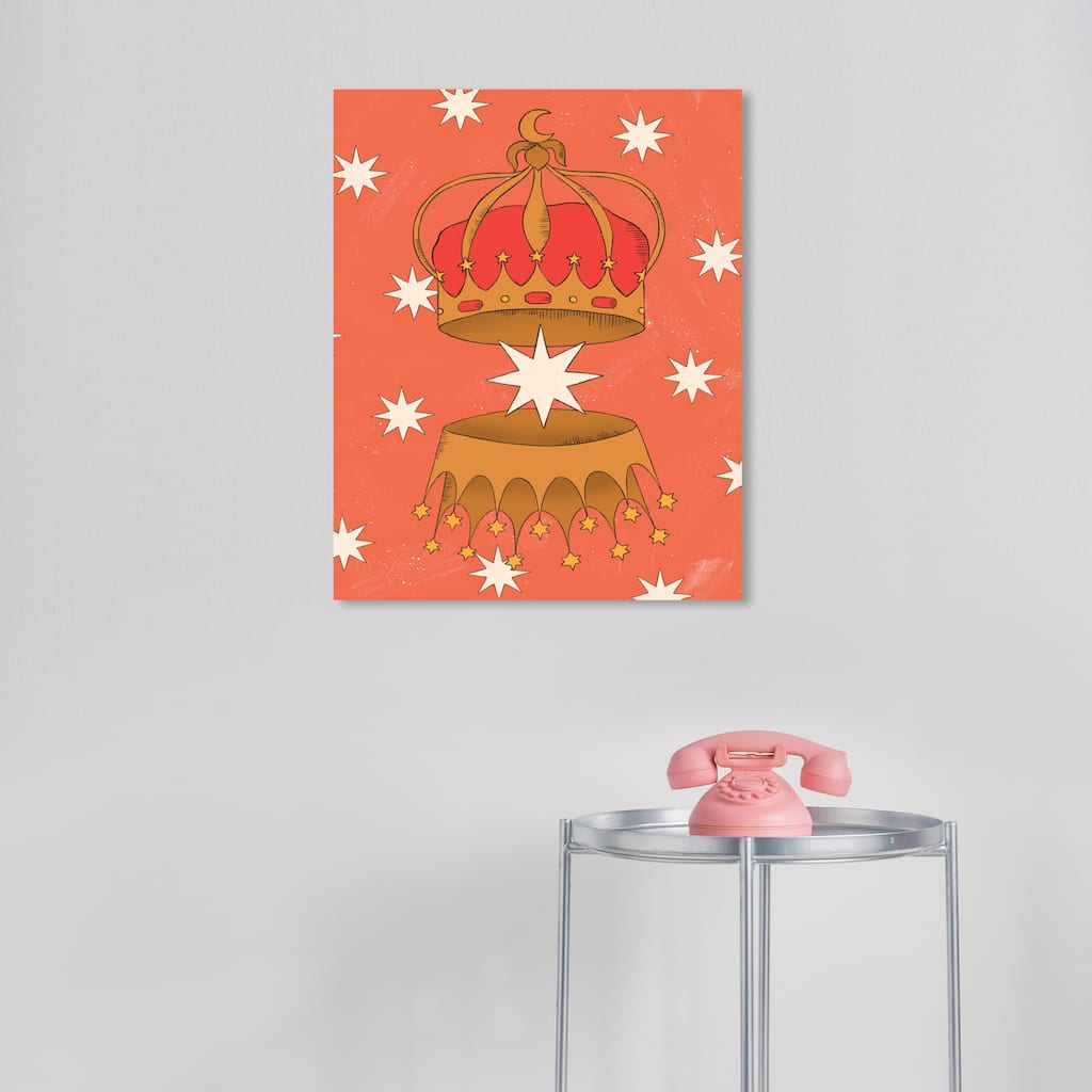 Wynwood Studio Canvas Fantasy and Sci-Fi The Kingdom Crowns Orange Wall Art Canvas Print