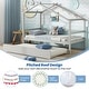 preview thumbnail 8 of 15, Gymax Twin House Bed w/ Trundle w/ Roof & Fence Rails Wooden Platform