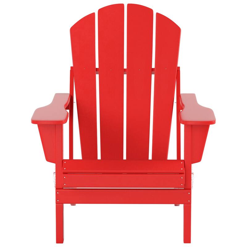 Polytrends Laguna Hdpe All Weather Outdoor Patio Foldable Adirondack Chairs Conversation Set (5-Piece Set)