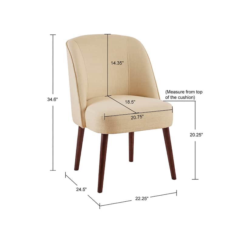 Madison Park Larkin Natural Rounded Back Dining Chair - 22.25"w x 24.5"d x 34.6"h