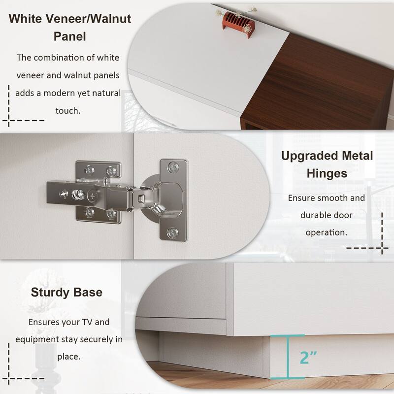 Gymojoy 71" LED TV Stand for 70-80 inch TV, Modern Entertainment Center with Storage Cabinet, Minimalist TV Console. - 71"W.