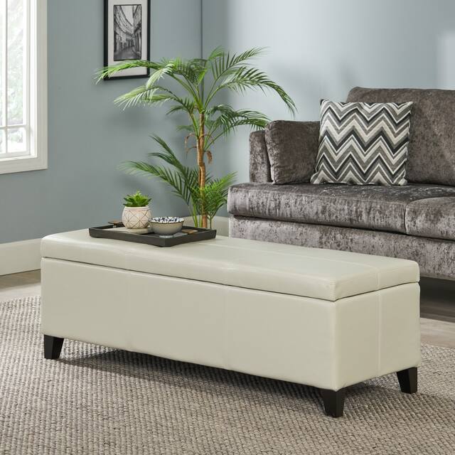 Lucinda Faux Leather Storage Bench by Christopher Knight Home - 51.25" L x 17.50" W x 16.25" H