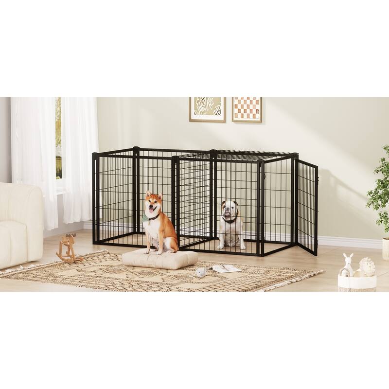 Dog Crate 63" Dog Kennel for Small Medium Dogs, Puppy Dog Playpen with Top, Pet Cage, Indoor, Black.63"L x 29.9"W x 31.9"H