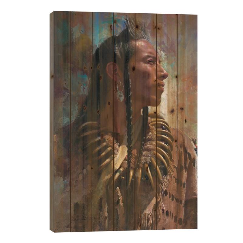 Braun Print On Wood by David Edward Kucera - Multi-Color - 26x18x1.5
