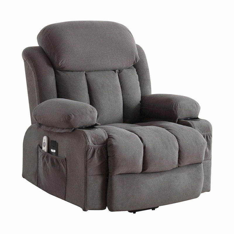 Power Lift Recliner Chair with Heat and Massage, Electric Fabric Recliner Chair