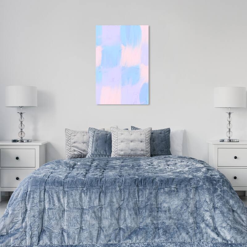 Wynwood Studio Canvas Abstract Pastel Colors Squares Blue and Pastel Blue Modern & Contemporary Wall Art Canvas Print - 36 x 24