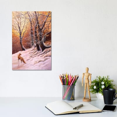 iCanvas "Winter Glow - Fox And Pheasant" by Jeremy Paul Canvas Print