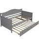 preview thumbnail 9 of 10, Classic Twin Daybed Frame Arched Backrest Sofa Bed with Trundle Wood Slat Support No Box Spring Needed for Bedroom - Grey
