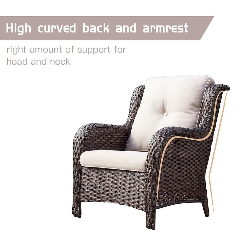 Pocassy Outdoor Wicker Bistro Set, 3 Piece Patio Set