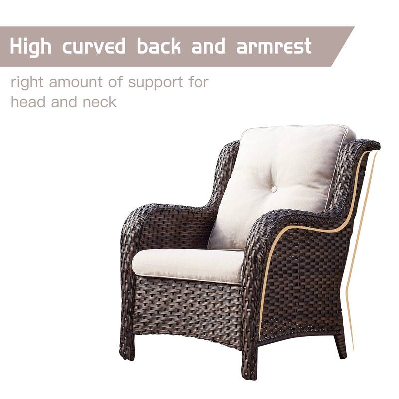 Pocassy 4 Piece Patio Conversation Set