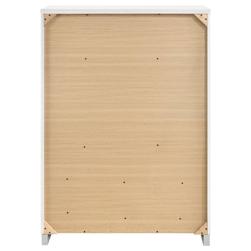 Dulcey White High Gloss 5-drawer Bedroom Chest