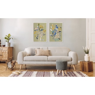 Sylvie Beaded Sedum I and II Framed Canvas Art Set by Nikita Jariwala