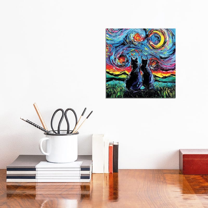 iCanvas "Van Gogh's Cats" by Aja Trier Canvas Print - 12x12x0.75