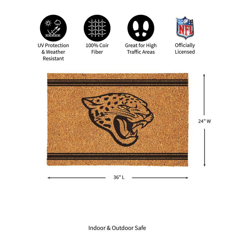 Jacksonville Jaguars Monochrome Indoor/Outdoor Coir Door Mat