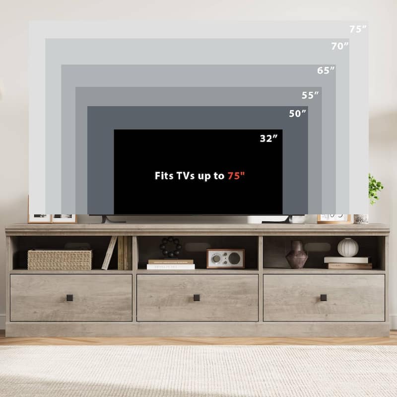 Modern TV Console Table, TV Stand with Storage Drawer - N/A