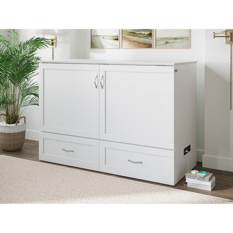 Hamilton Murphy Bed Chest with Storage Drawer and Built-In Charger