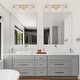preview thumbnail 2 of 12, Mid-century Modern 4-Light Bathroom Vanity Lights Transitional Wall Sconces with Seeded Glass