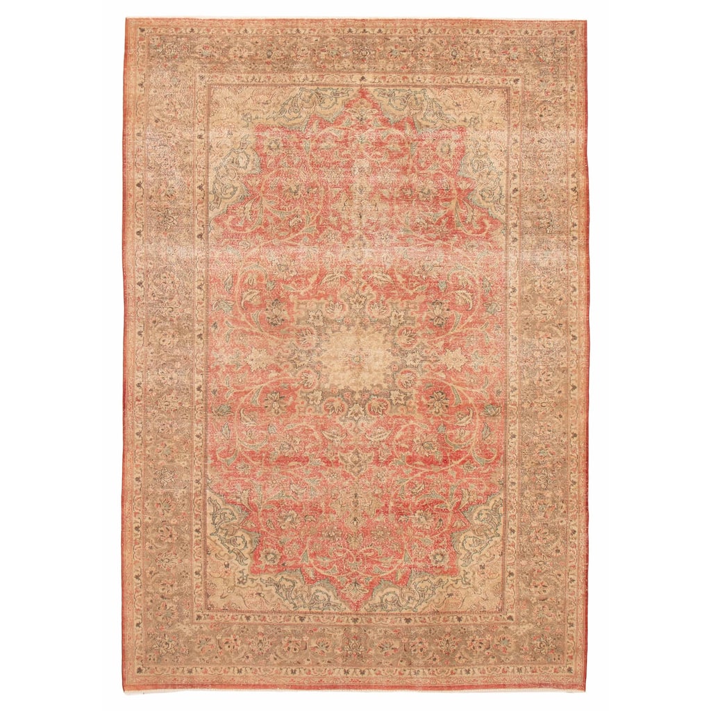 ECARPETGALLERY Hand-knotted Antalya Vintage Red Wool Rug - 8'0 x 11'7